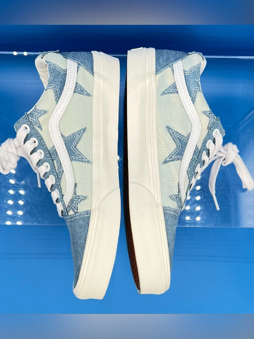 Vans Old Skool Starry Night Denim Sneakers, Women’s 9, Men’s 7.5, NWOB